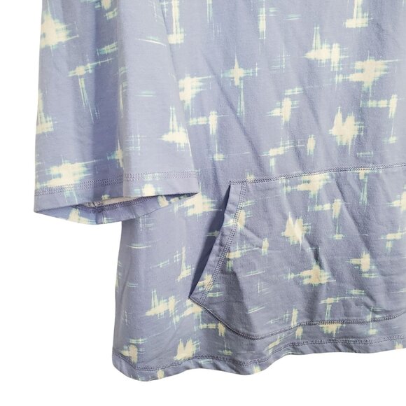 Isaac Mizrahi Live! Womens 4X Top Printed Tunic French Terry Pullover Pocket - Picture 4 of 7